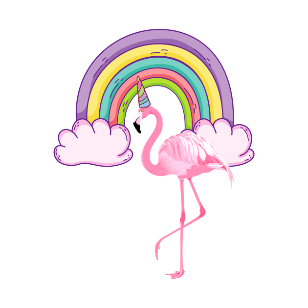 Unicorn Rainbow Flamingo by TammyWinandArt