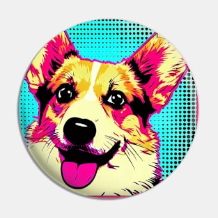 Happy Corgi Pop Art Pin