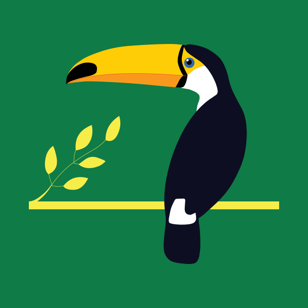 Toucan on a branch by Hayh0