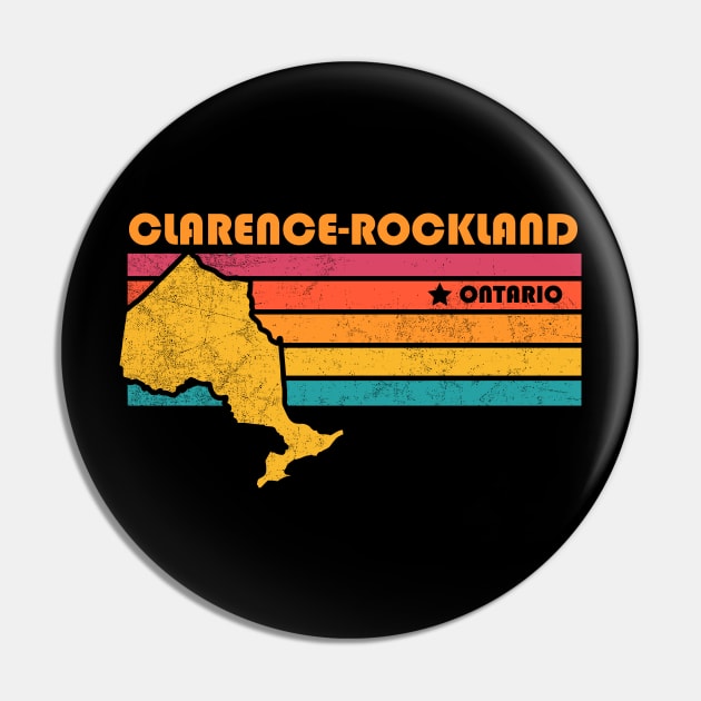 Clarence-Rockland Ontario Canada Vintage Distressed Souvenir Pin by NickDezArts