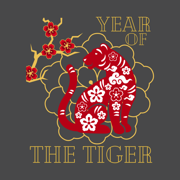 Happy Chinese New Year 2022 Year of The Tiger Zodiac Tiger T-Shirt by NessYou