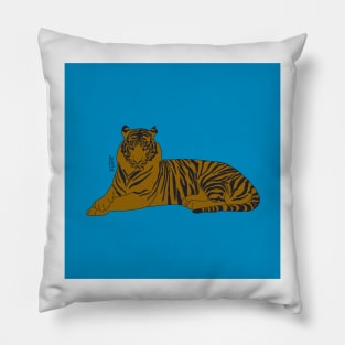 Tiger - Deep Blue Pillow