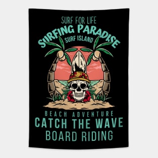 Surfing Paradise Island Tapestry