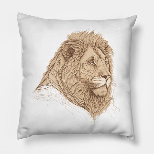 Majestic Lion Pillow by HappyDigital