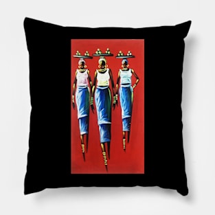 African Woman Carrying Fruits, Black History Pillow