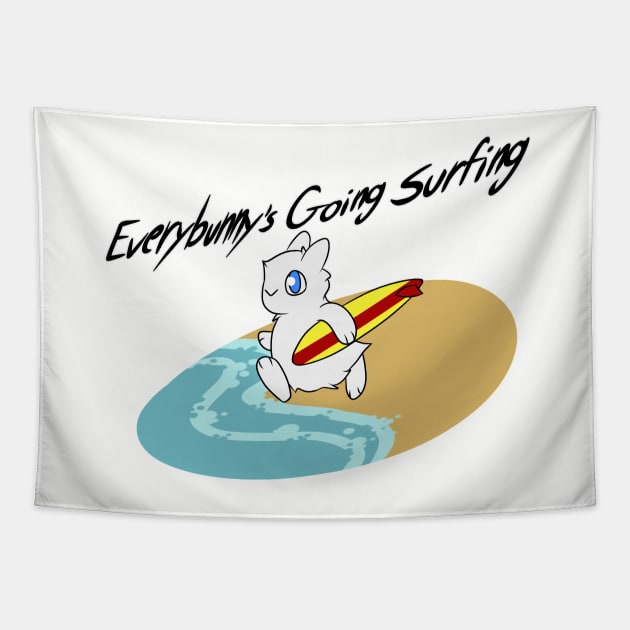 Everybunny's Going Surfing Tapestry by SpacedHam