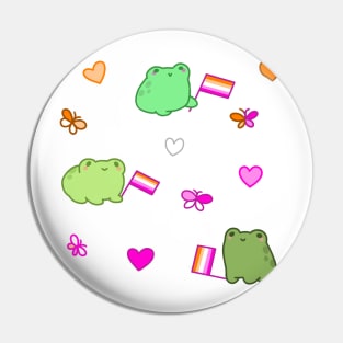 Rotund Lesbian Frogs Pin