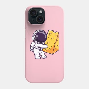 Cute Astronaut Holding Cheese Moon Cartoon Phone Case