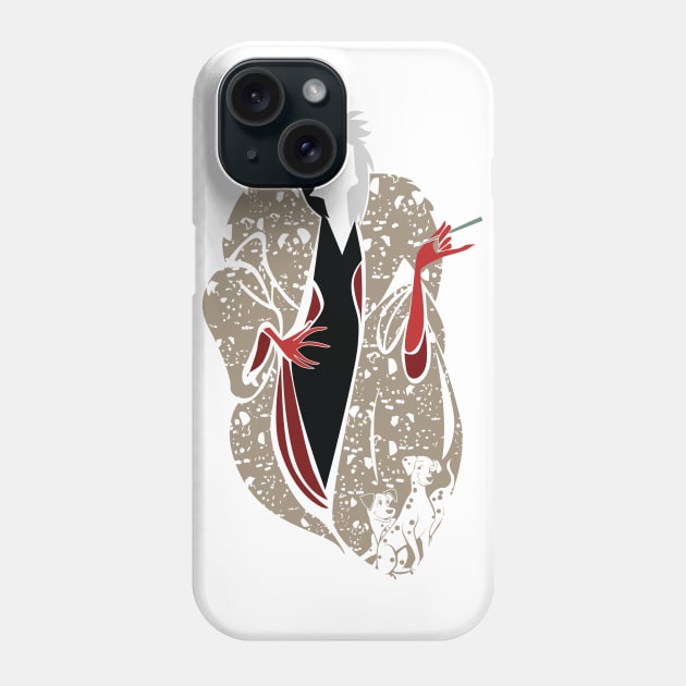 Cruella's Dream Coat Phone Case by SurefootDesigns