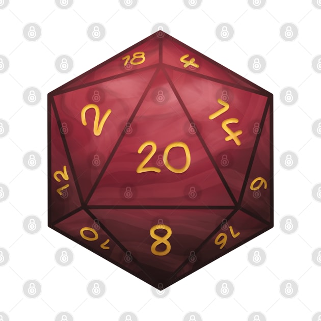 D20 Dice Red by Takeda_Art