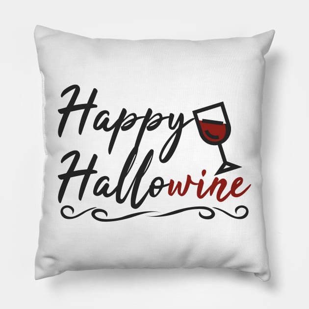 Happy Hallowine Pillow by LunaMay