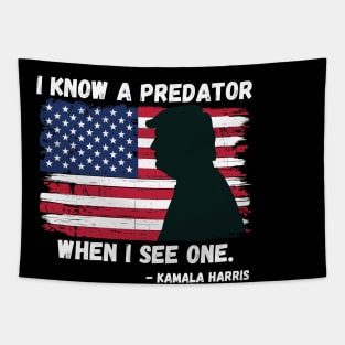 Kamala Harris Quote Vice President Debate Trump I Know A Predator Tapestry