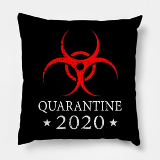 Quarantine 2020 Bio-Hazard Community Awareness Distressed Pillow