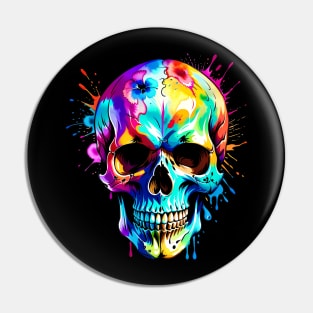 Colored Skull Design in Vibrant Vector Style Pin