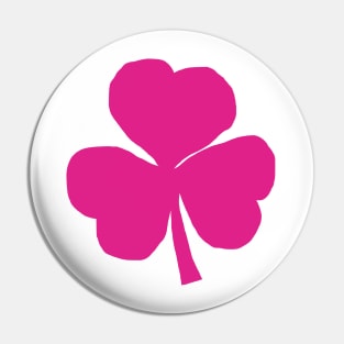 Pink Shamrock for St Patricks Day Pin