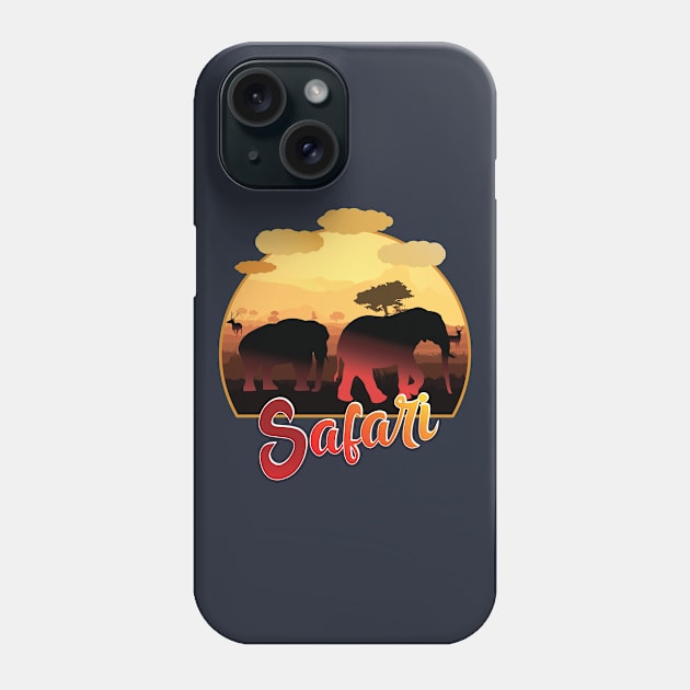 Family elefant on tour in the safari Phone Case by Chipity-Design