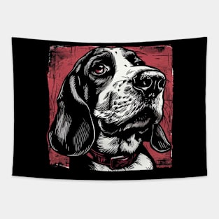 Retro Art Basset Hound Dog Lover Tapestry