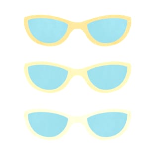 Blue and yellow retro sunglasses T-Shirt