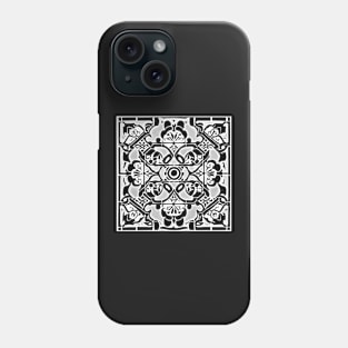 Abstract Symmetrical Lattice Print - Blue Aesthetic Phone Case