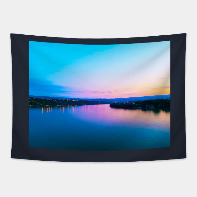 River Sunset Tapestry by Kate-P-