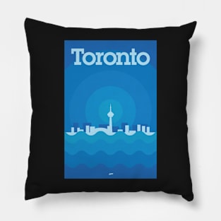 Toronto Minimalism Poster - Winter Blue Pillow