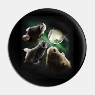 3 Cow Moon, Wolf Cows, Wolves Howling Pin