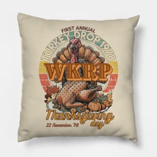 WKRP Turkey Drop 1978 Thanksgiving Day Pillow