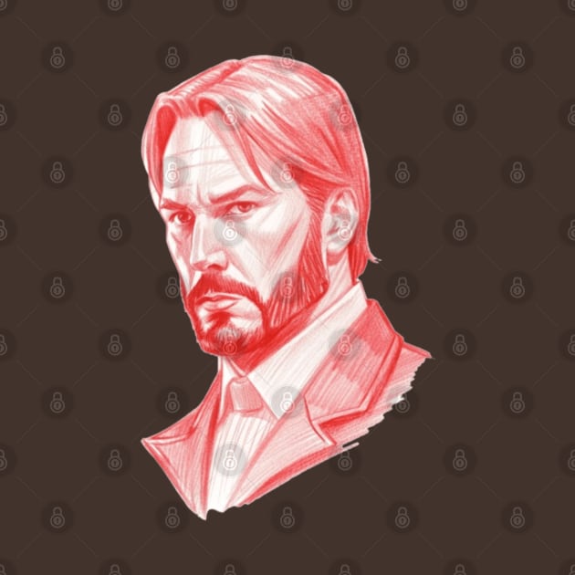 John Wick's Face Sketch by PatBelDesign