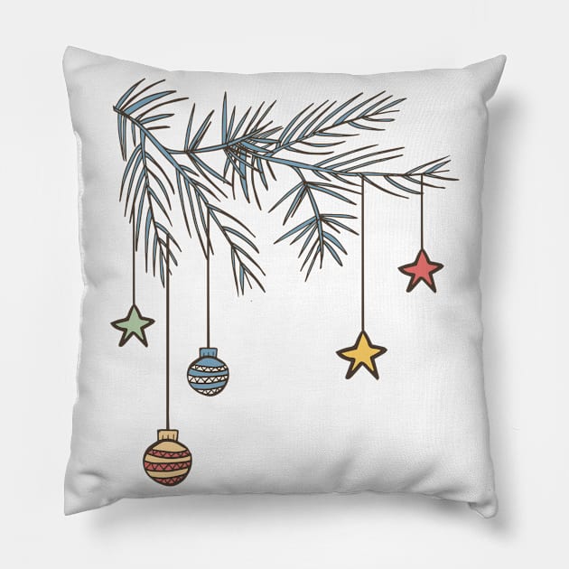 Retro Ornament Branch Pillow by SWON Design