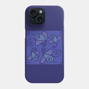 Indigo Blue Flowerbird - 4 color Phone Case