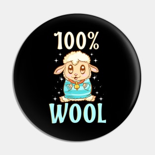 Cute & Funny 100% Wool Sheeps Are 100 Percent Wool Pin