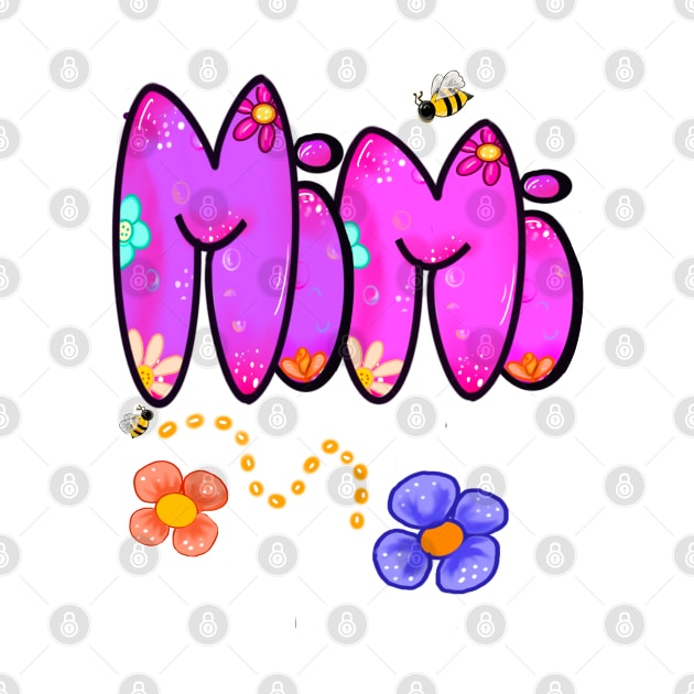 Mimi Top 10 best personalised gifts - Mimi - personalised,personalized custom name with flowers by Artonmytee