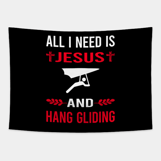 I Need Jesus And Hang Gliding Glider Tapestry by Bourguignon Aror