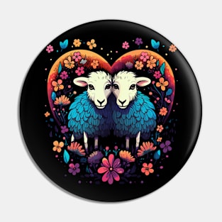 Sheep Couple Valentine Pin