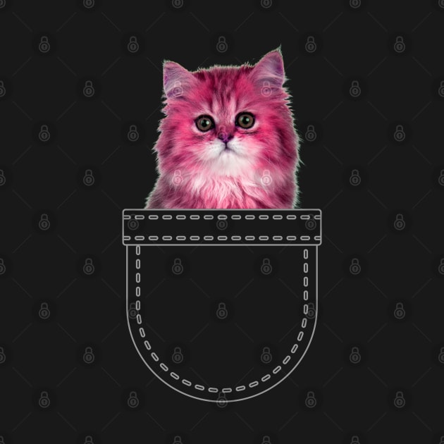 Pink kitten in pocket by Shirt Vibin