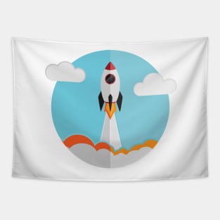 rocket ship launch Tapestry