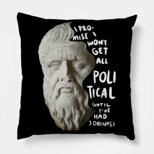 Plato Socrates Philosophy Quote Philosopher Greek Statue Vaporwave Pillow