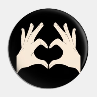 Hands Making Heart Shape Love Sign Language Valentine's Day Pin