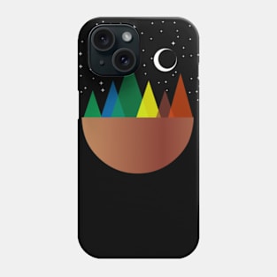 Colorful floating mountains, starry night sky Phone Case