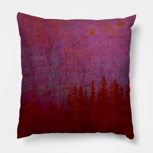 Red Forest at Sunset Pillow