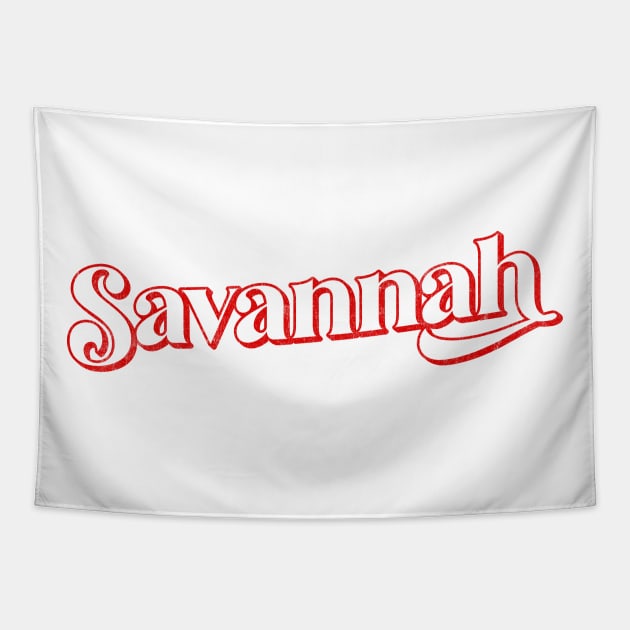 Savannah / Retro Typography Design Tapestry by DankFutura