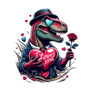 I Steal Hearts Valentines Day T-Rex T-Shirt