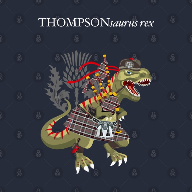 Clanosaurus Rex THOMPSONsaurus rex Thompson Family clan plaid Tartan by BullShirtCo