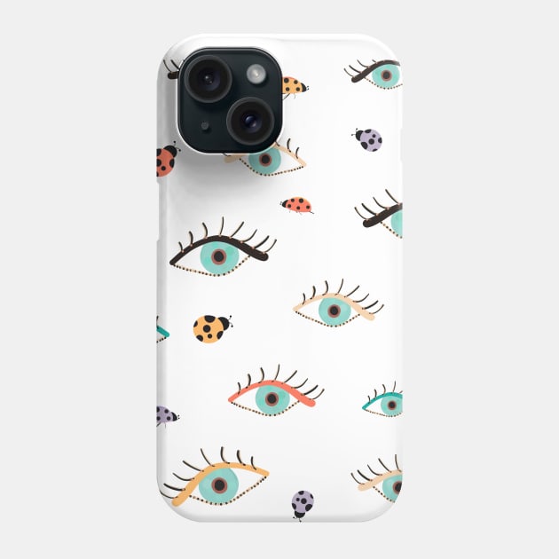 Beauty blue eyes with lady bug Phone Case by GULSENGUNEL