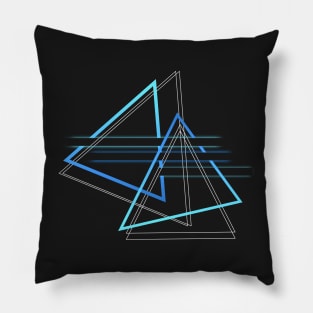 Geometric triangle  minimalist  blue black Pillow