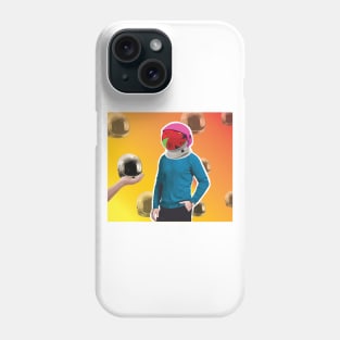 Man Wearing Helmet - Zine Culture Phone Case