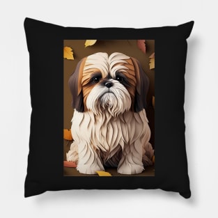 Super Cute Shih Tzu Portrait Pillow