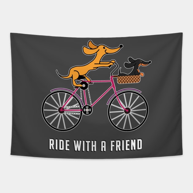 Bicycle ride with a friend Tapestry by Brash Ideas