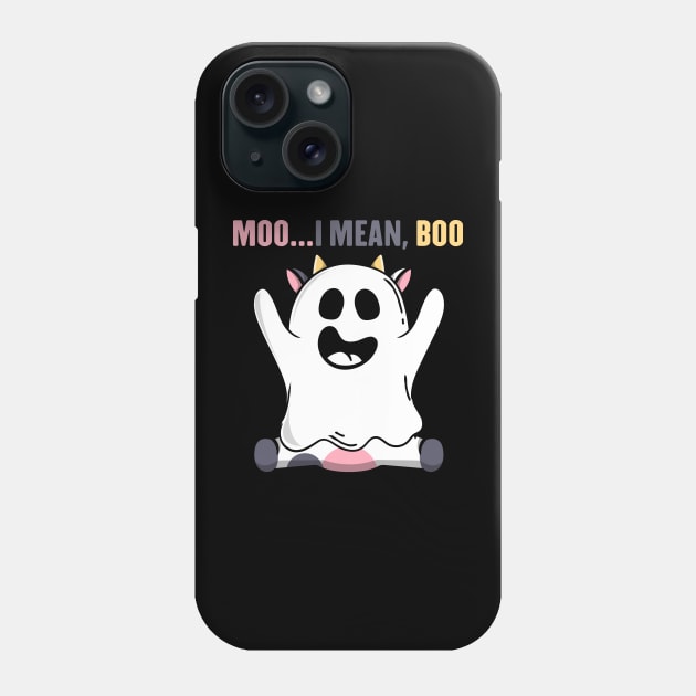 cow cow ghost Halloween Moo I Mean Boo cow halloween costume Phone Case by HBart