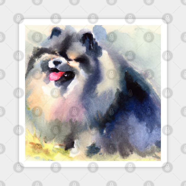 Keeshond Pop Art - Dog Lover Gifts Magnet by Edd Paint Something